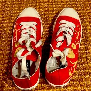Converse style shoes. Never worn. Feel free to negotiate price